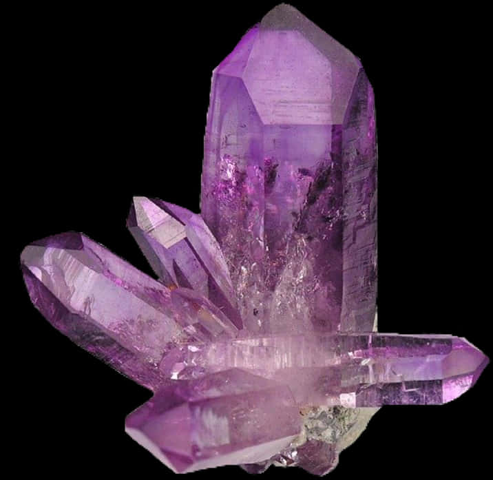 A Purple Crystal On A Black Background