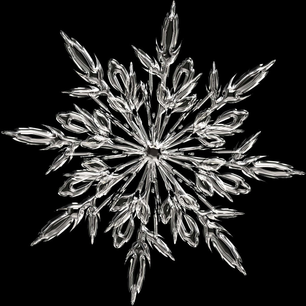 A Close Up Of A Snowflake