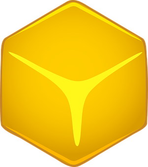 A Yellow Hexagon With A Black Background