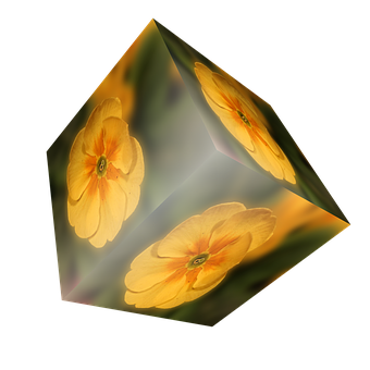 A Cube With Yellow Flowers