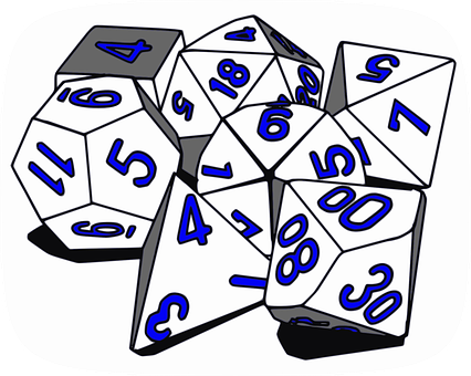 A Group Of Dice With Numbers