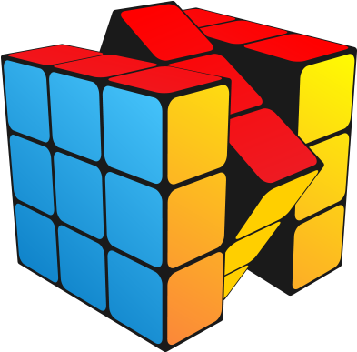 A Colorful Cube With A Black Background