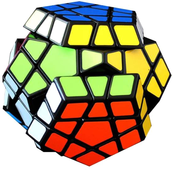 A Multicolored Cube With Black Background