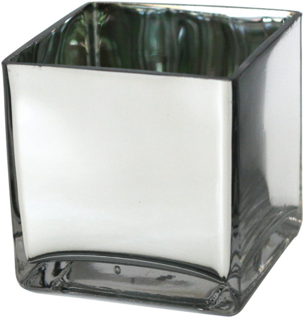 A Glass Container With A White Surface