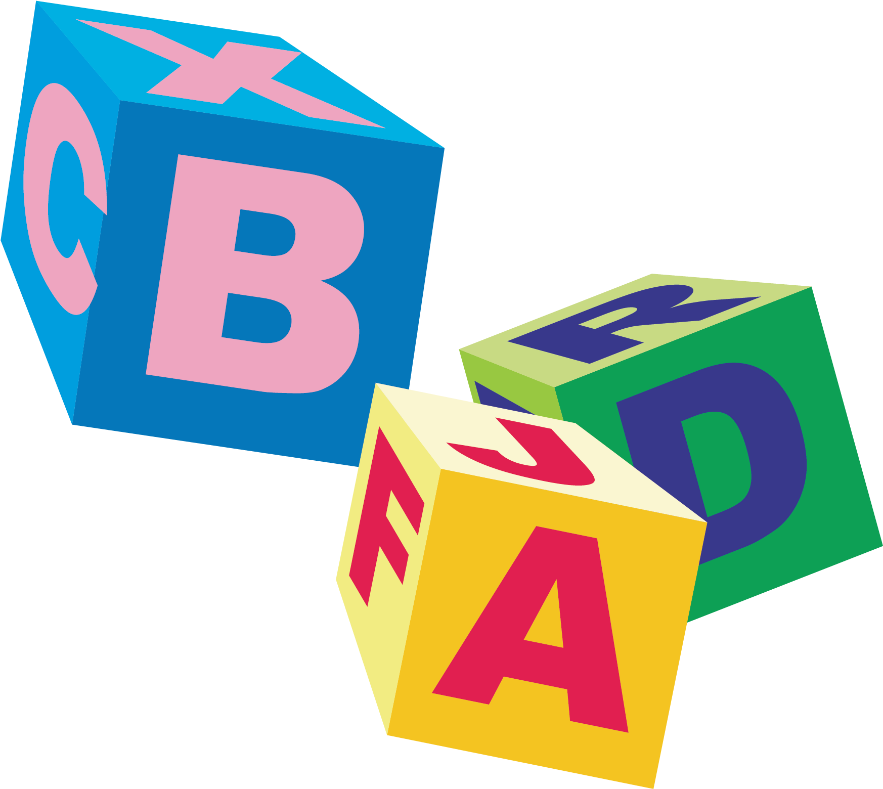 A Colorful Cubes With Letters On Them