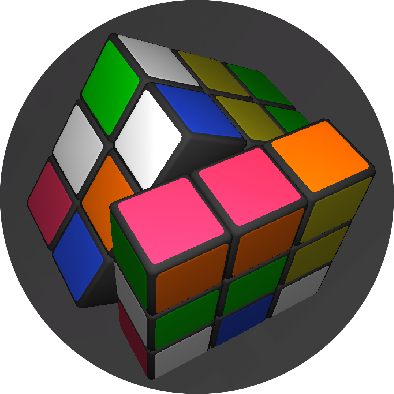 A Colorful Cubes With Different Colored Squares
