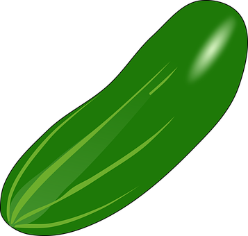 A Green Cucumber On A Black Background