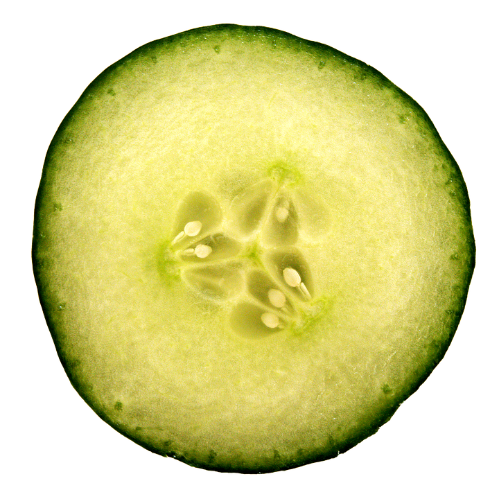 A Slice Of Cucumber With Seeds