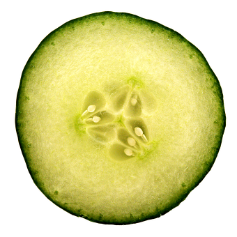 A Slice Of Cucumber With Seeds