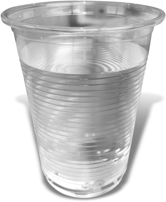 A Plastic Cup With Clear Liquid