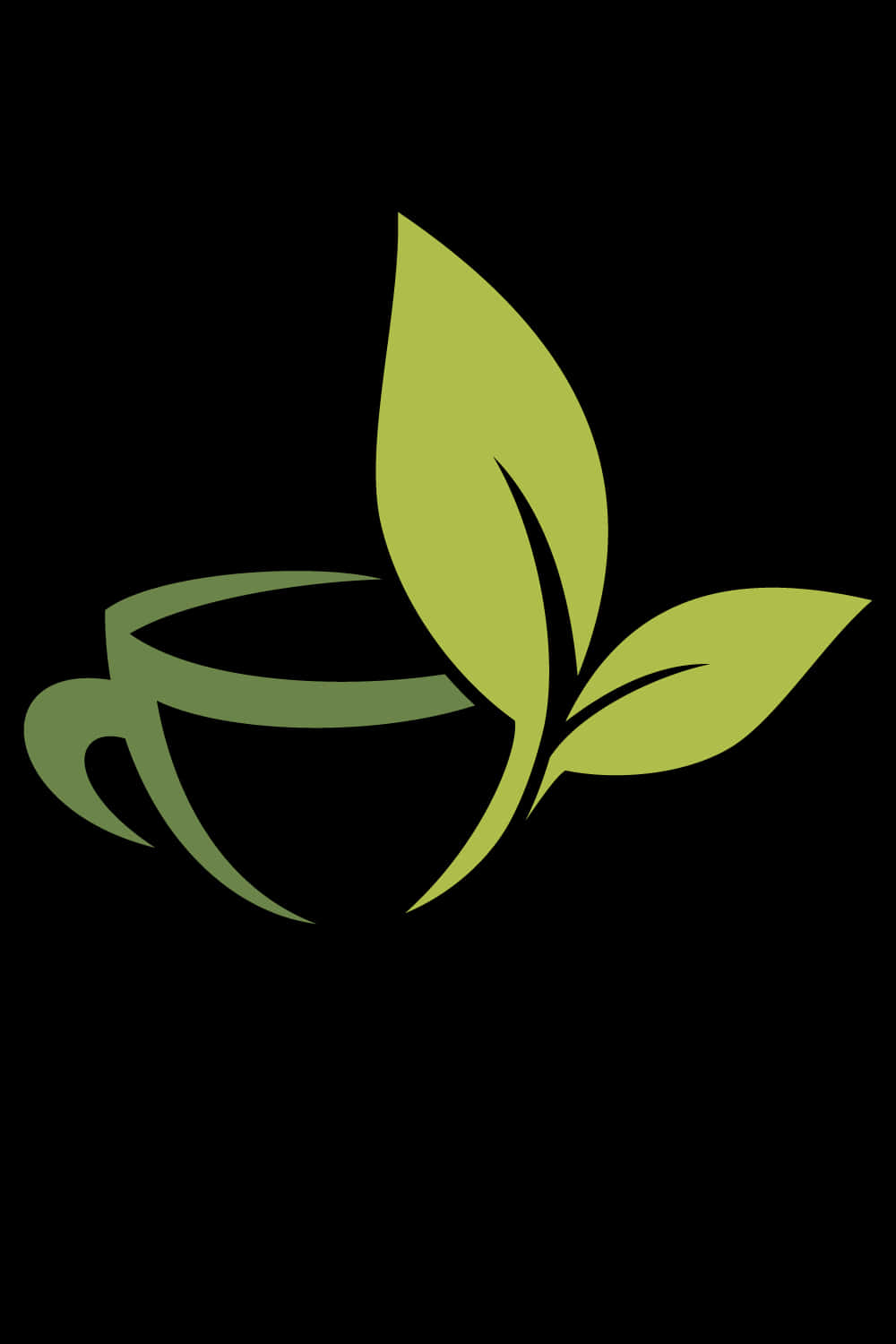 A Logo Of A Cup With Leaves