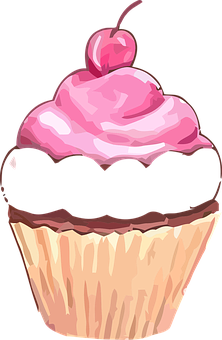 A Cupcake With Pink Frosting And A Pink Sprinkle