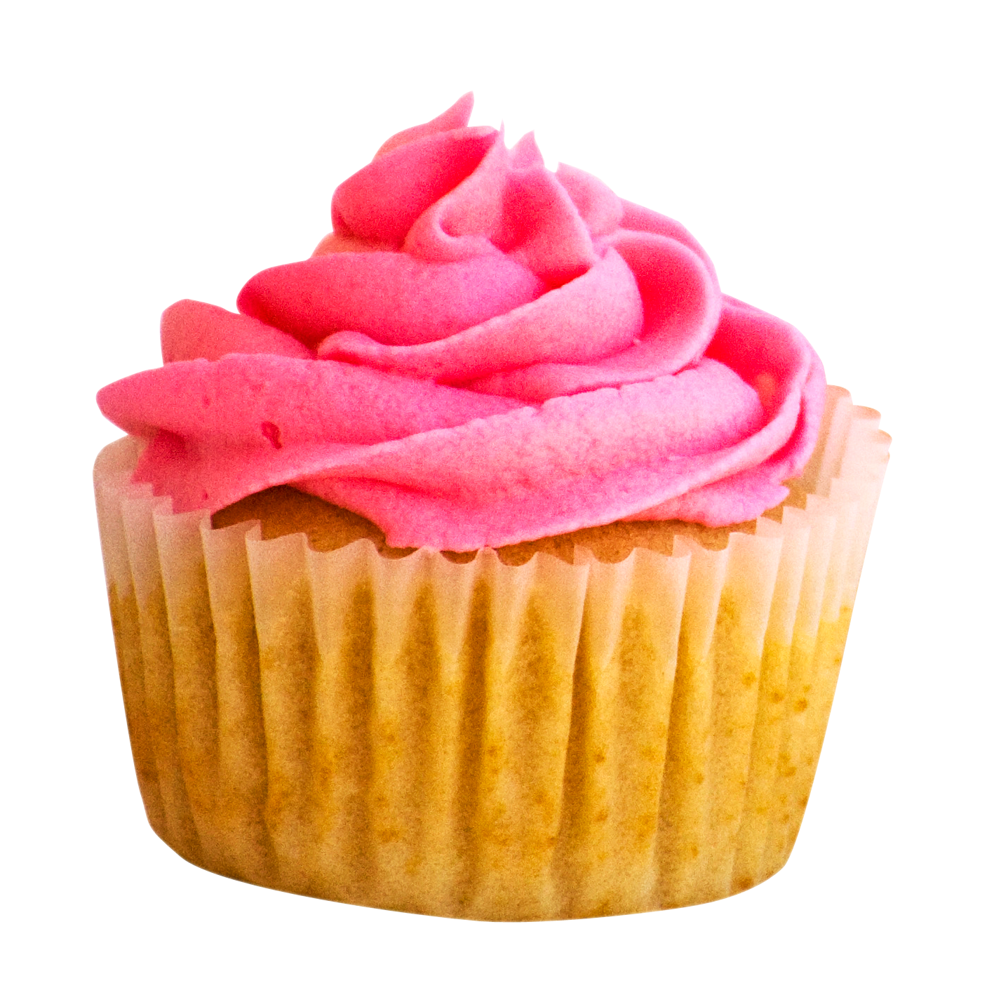 A Cupcake With Pink Frosting