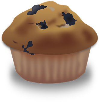 A Blueberry Muffin With A Black Background