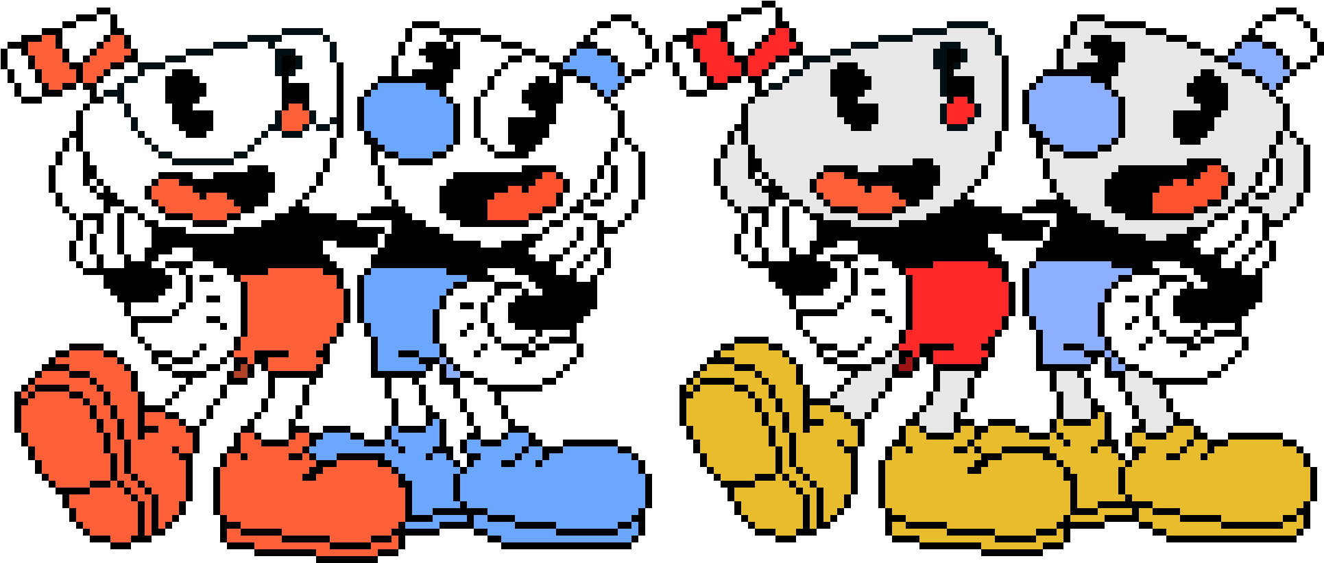 A Pixel Art Of Two Cartoon Characters