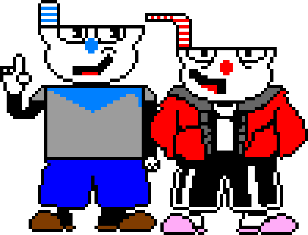 A Pixel Art Of Two Characters