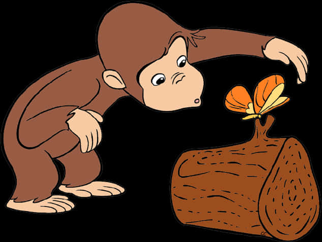 Curious George With Orange Butterfly