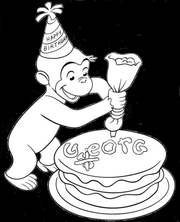 Curious George Birthday Black And White