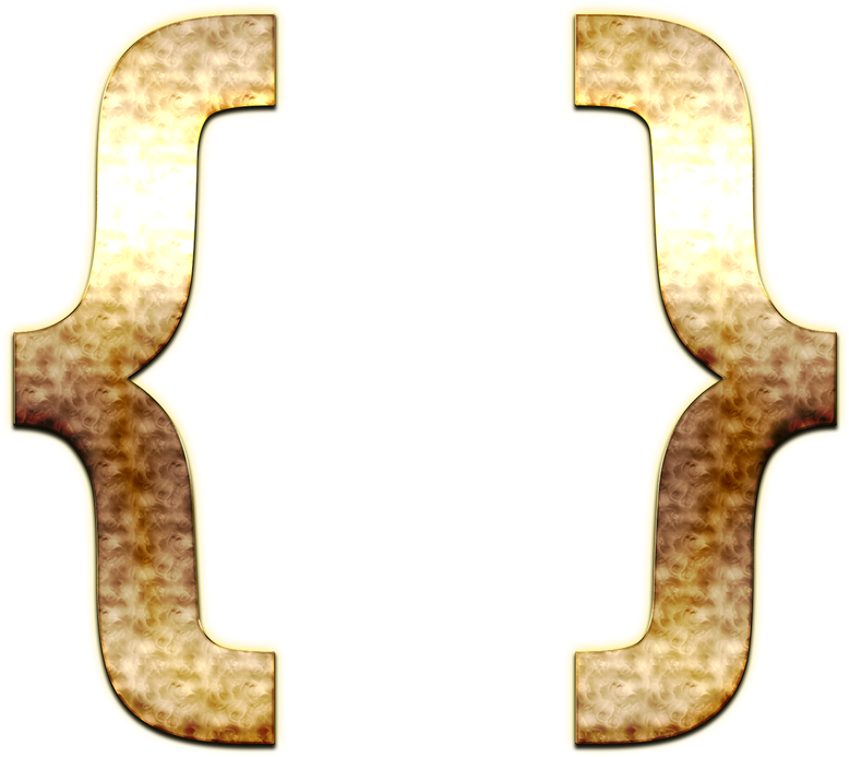 A Gold Colored Curved Brackets