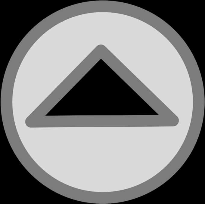 A Grey And Black Triangle In A Circle