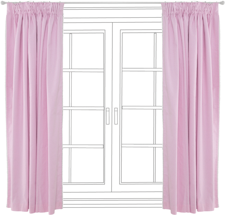 A Pink Curtains On A Window