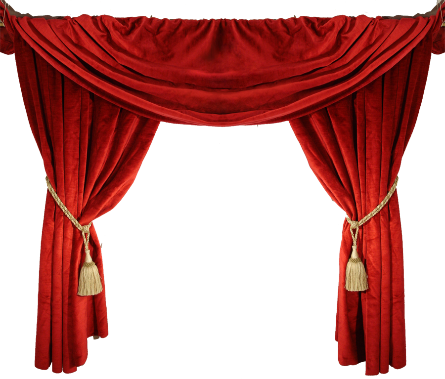 A Red Curtain With Tassels