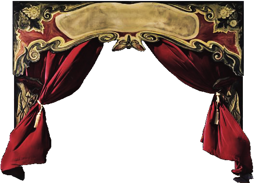 A Red And Gold Curtain With A Gold Border