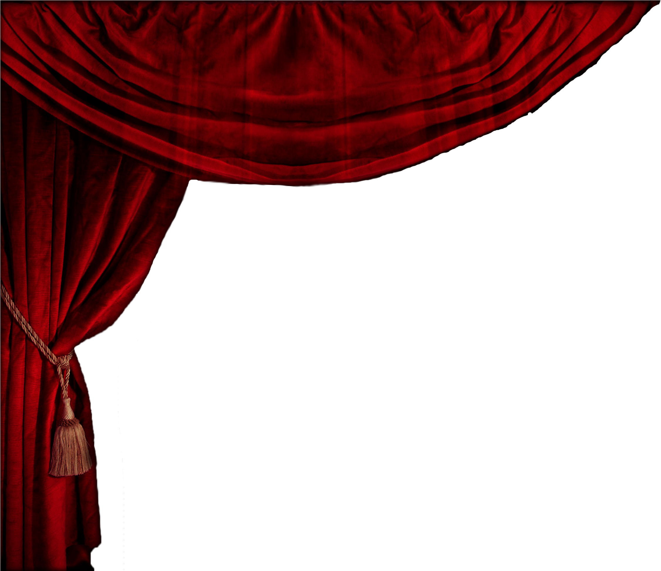 A Red Curtain With A Tassel