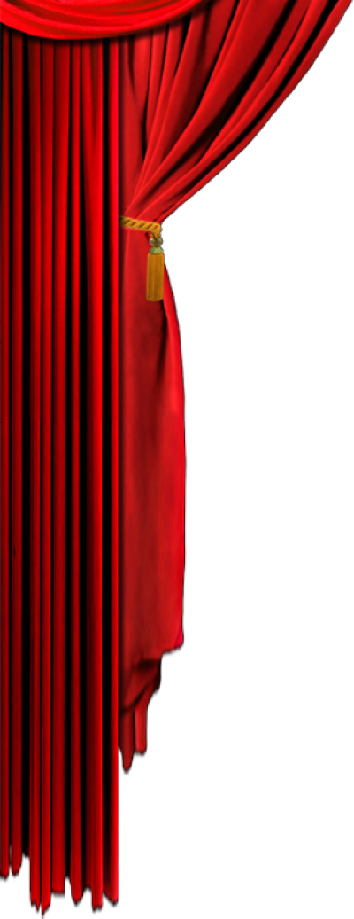 A Red Curtain With A Gold Bar