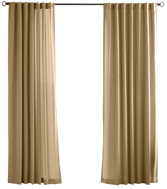 A Pair Of Beige Curtains