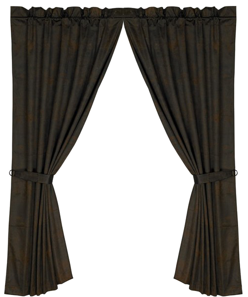 A Brown Curtain With A Black Background