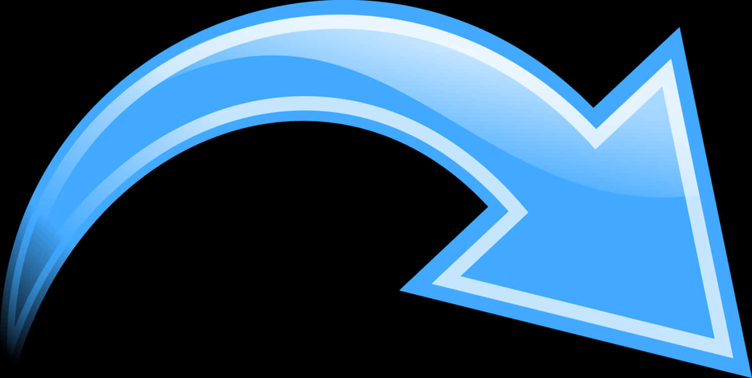 A Blue Curved Arrow With A Black Background