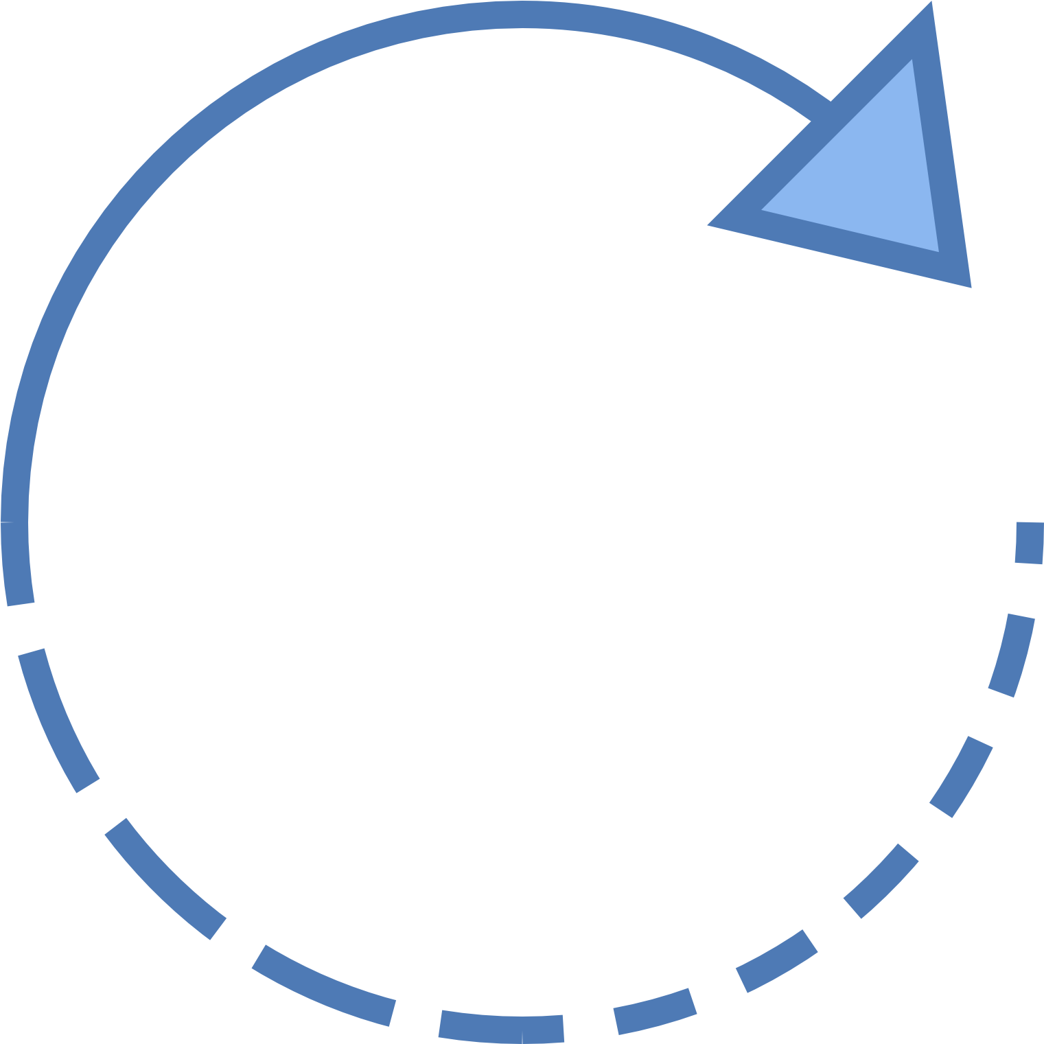 A Blue Arrow Pointing To A Circle