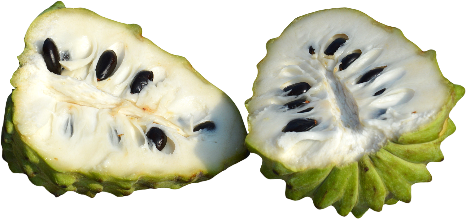 A Cut Up Fruit With Seeds