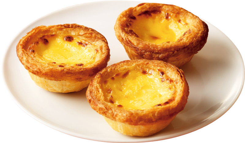 A Group Of Egg Tarts On A Plate