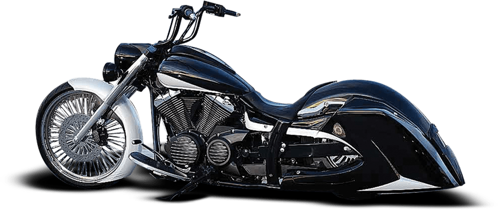 A Black Motorcycle With Chrome Details