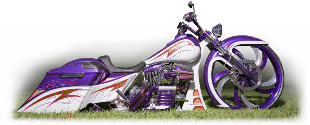 A Purple And White Motorcycle