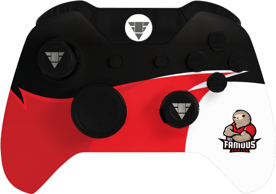 A Red And White Video Game Controller