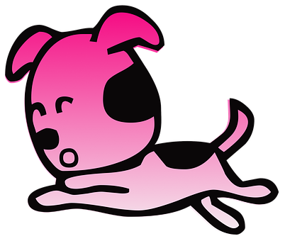 A Pink Dog With Black Spots