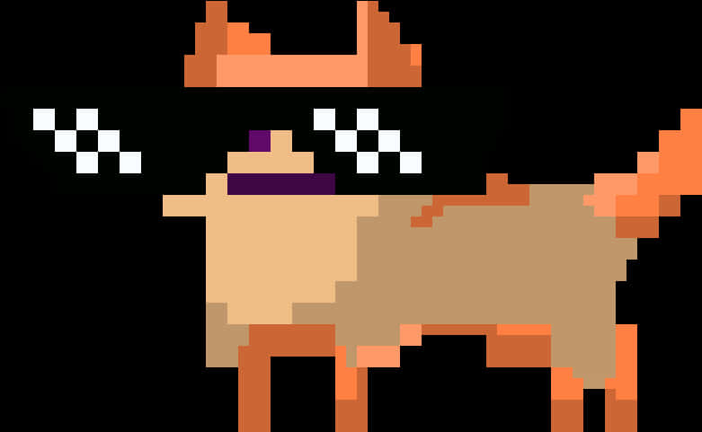 A Pixelated Dog With Sunglasses