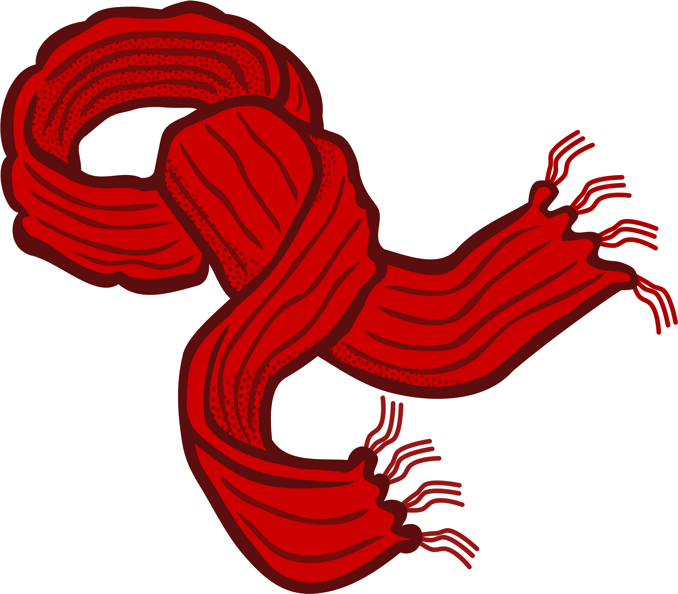 A Red Scarf With Black Background