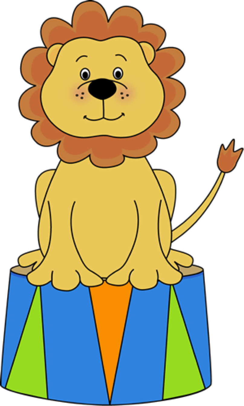 A Cartoon Lion Sitting On A Circus Top