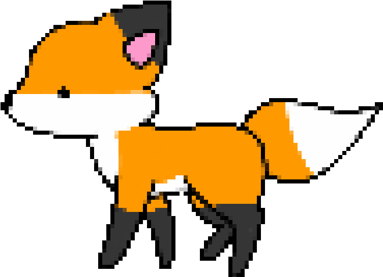 A Pixel Art Of A Fox