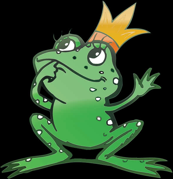 A Cartoon Frog With A Crown