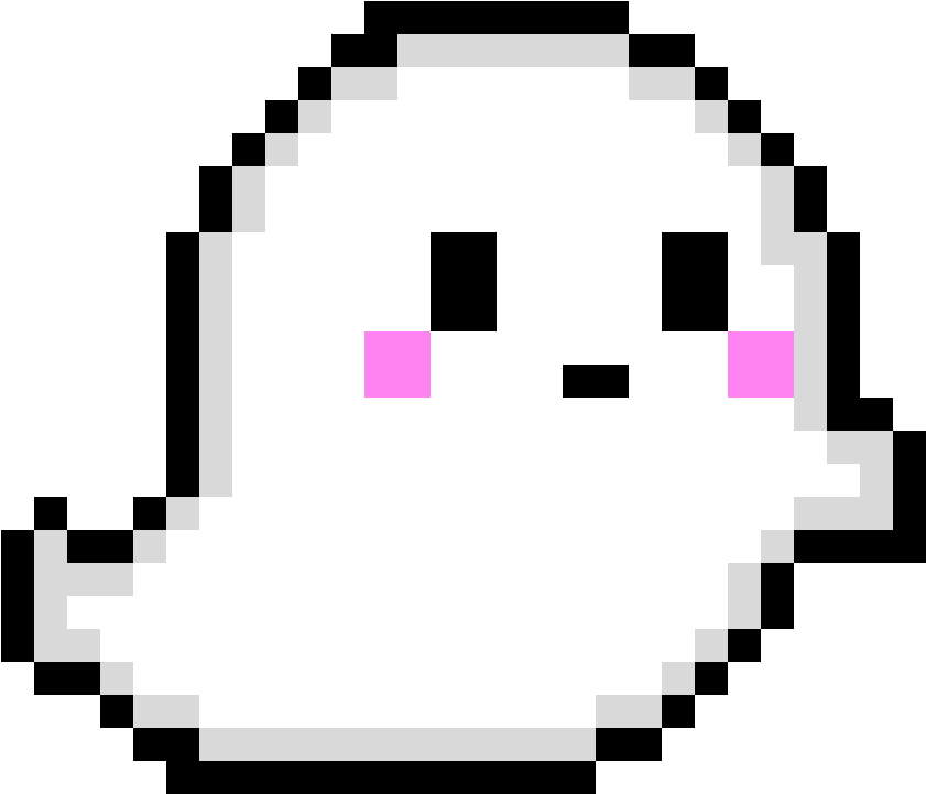 A Pixel Art Of A Ghost