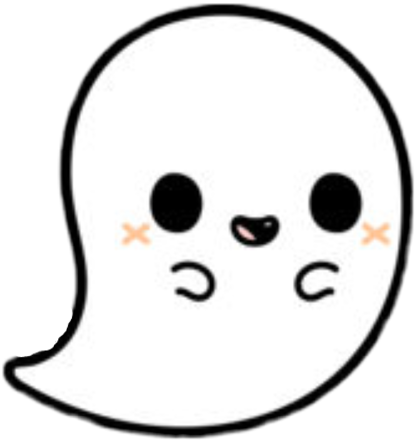 A White Ghost With Black Eyes And A Black Background