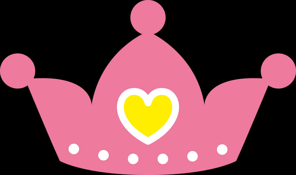 Cute Princess Crown With Yellow Heart