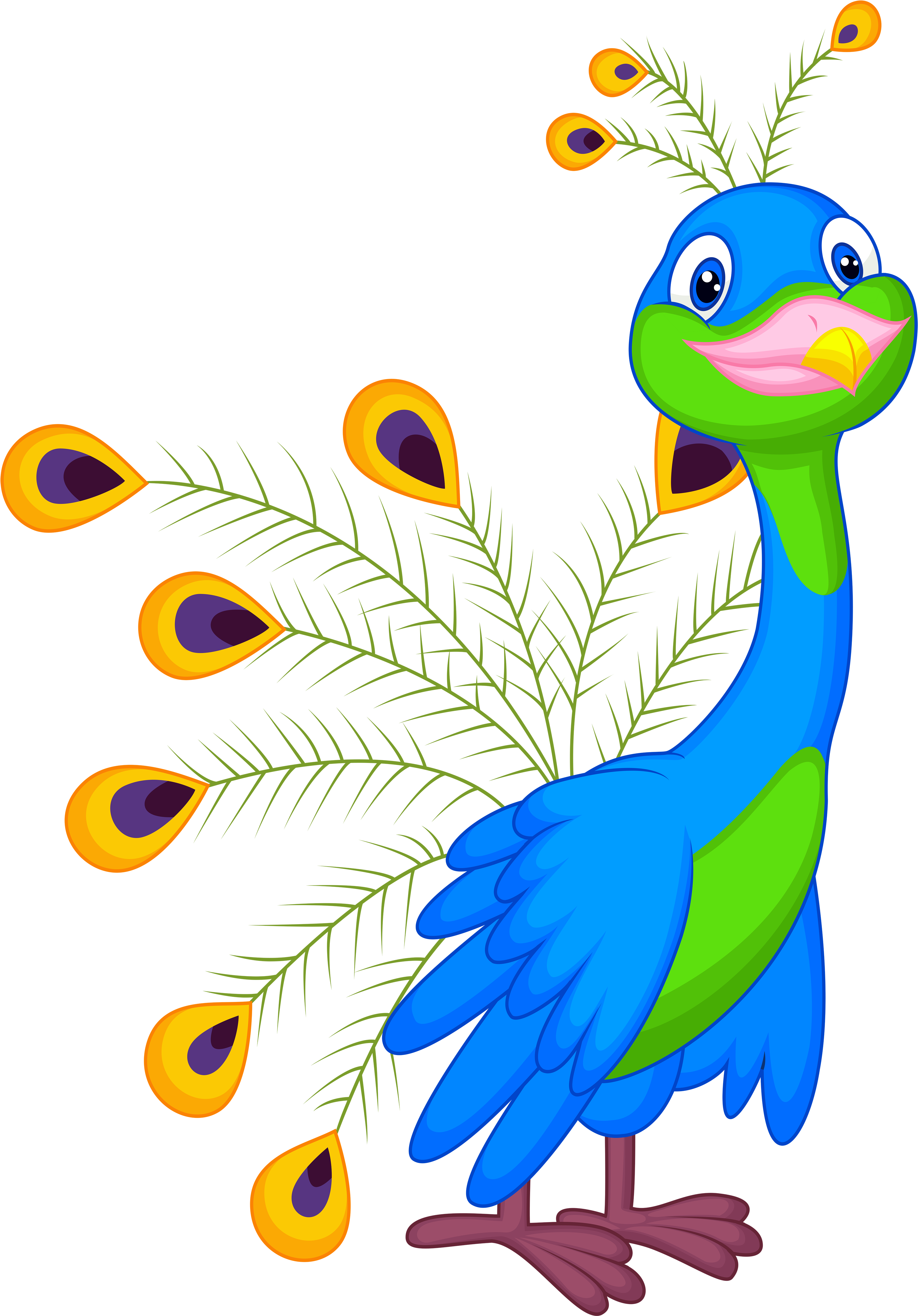 A Cartoon Of A Peacock