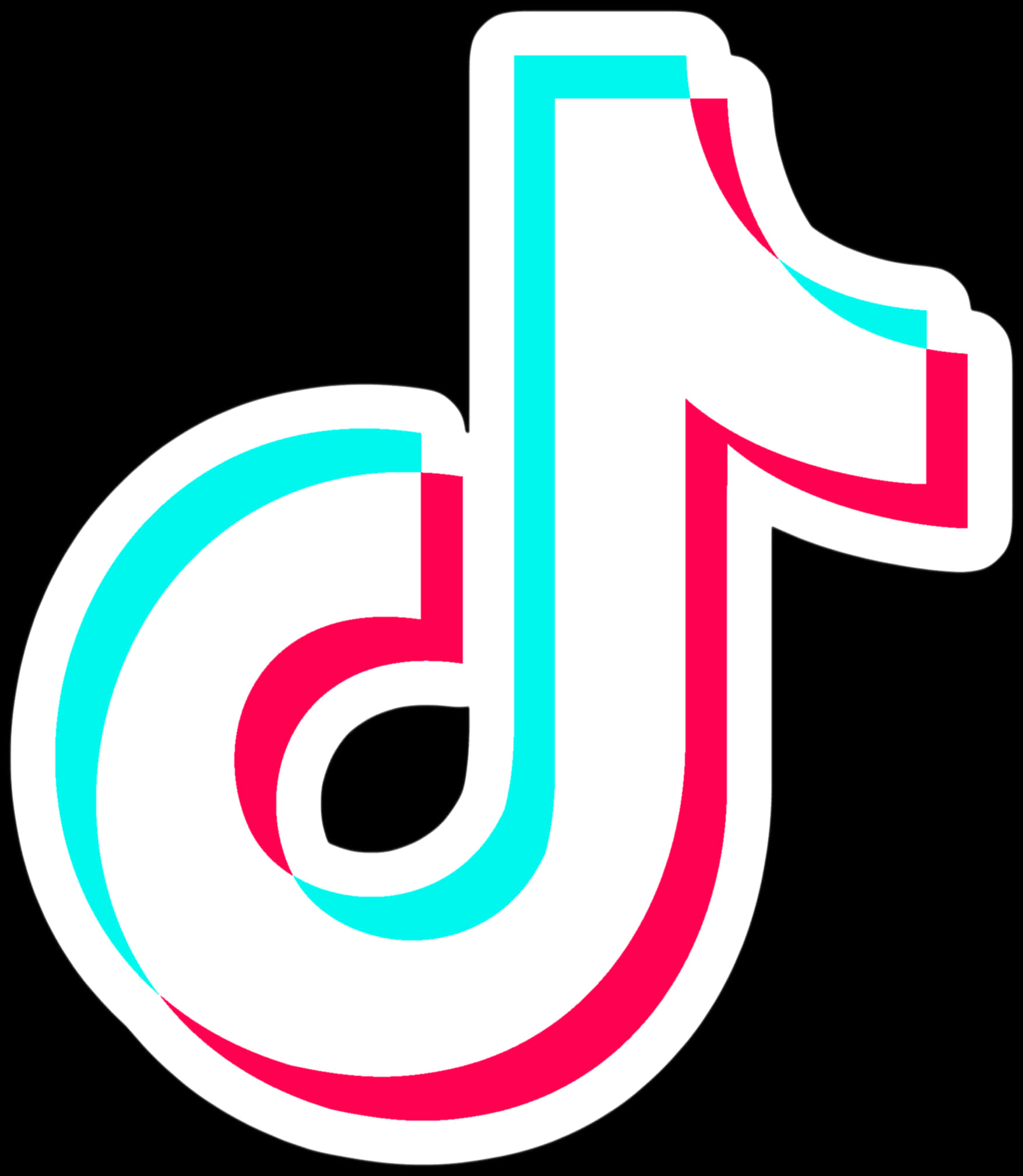 Cyan And Pink Tiktok Logo