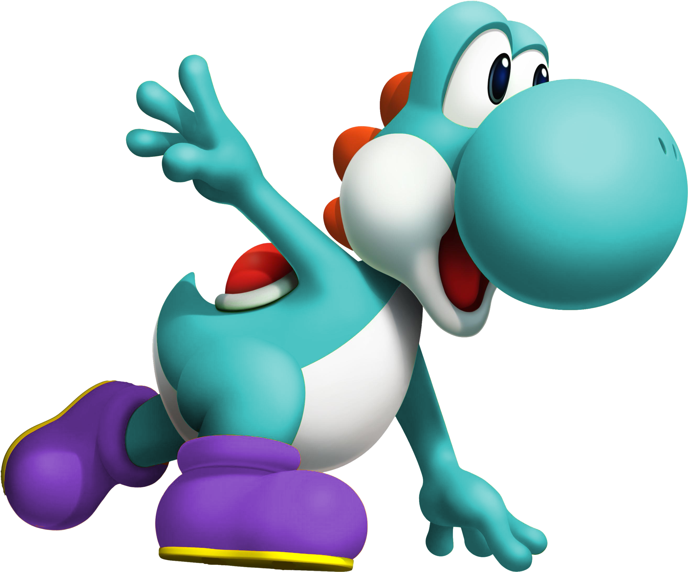 A Cartoon Character Of A Blue Yoshi